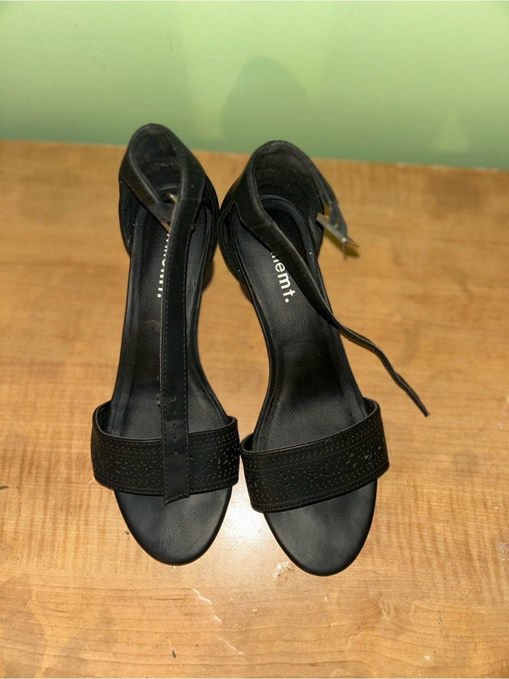 Element Black Ankle-Strap Open-Toe Heels